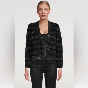 ba&sh Trevis Sequin Stripe Cropped Cardigan NWT